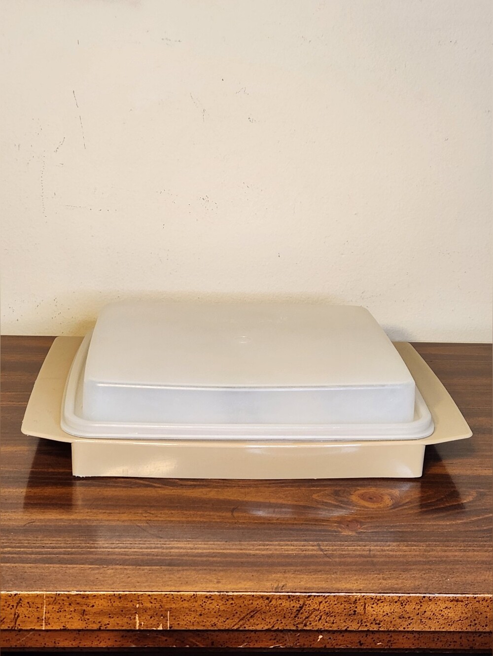 Vintage Tupperware Almond Egg Carrier Keeper #723-1